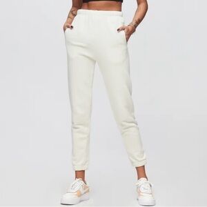 JOAH BROWN Empire Jogger in Cream Sz S/M Like New Streetwear Lounge Athleisure